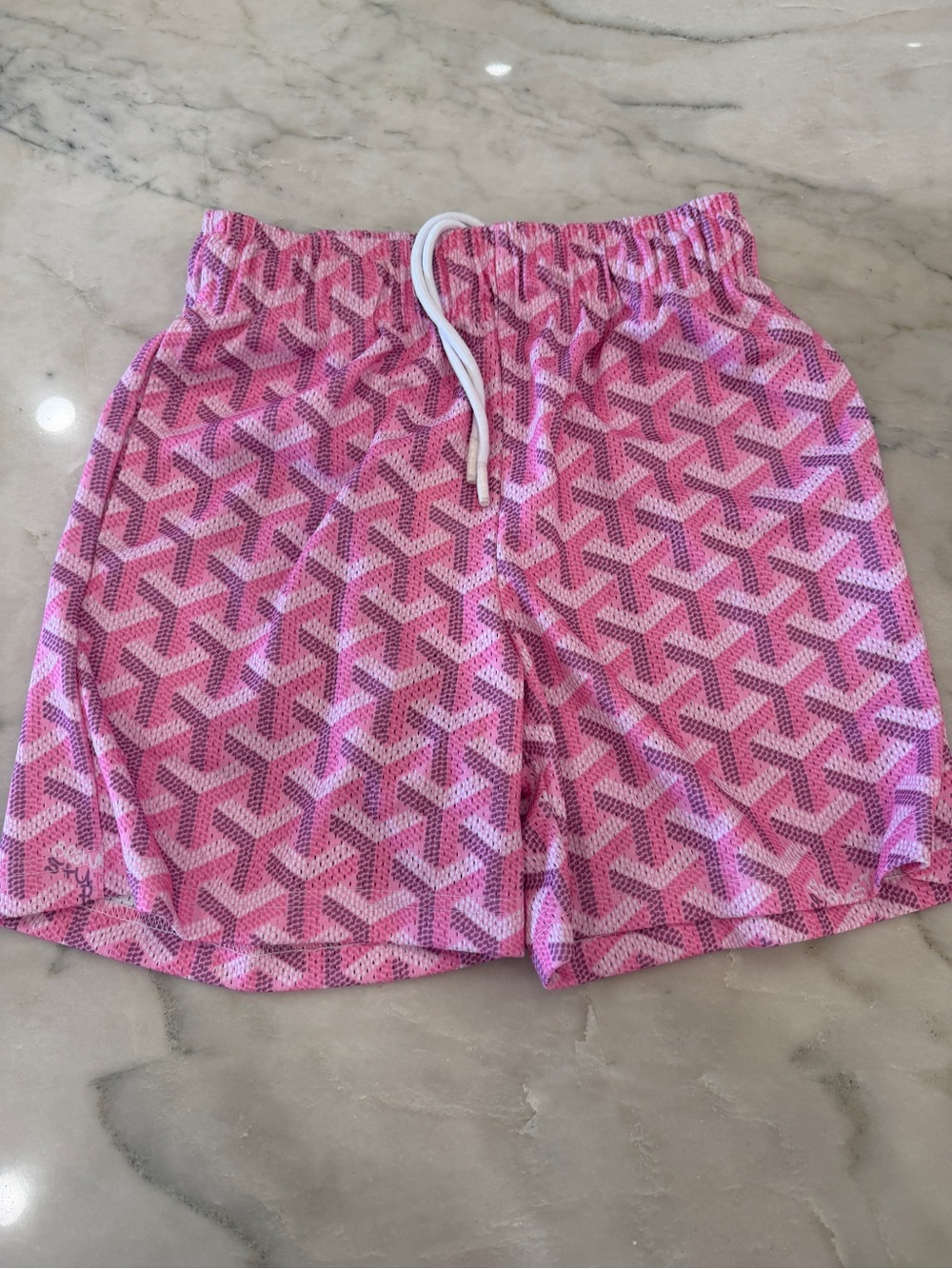 Bravest Studios Men’s Pink Goyard  Drawstring Shorts XS